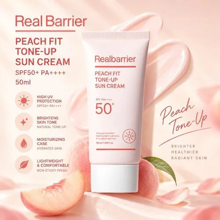Realbarrier Peach Fit Tone-Up Sun Cream 50ml SPF50+ PA++++