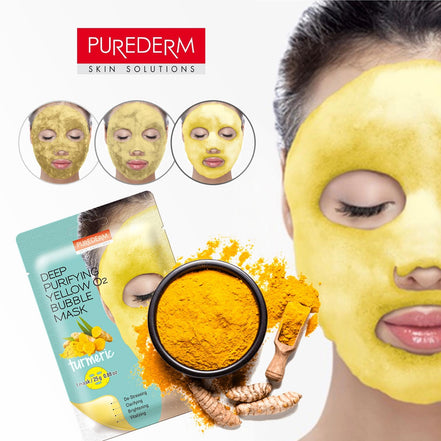 Purederm Deep Purifying Yellow O2 Bubble Mask Turmeric 25g
