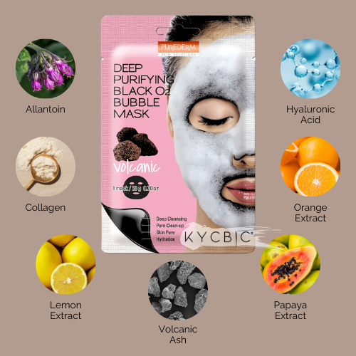 Purederm Deep Purifying Yellow O2 Bubble Mask Volcanic 25g