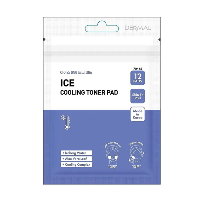 DERMAL Ice Cool Toner Pad 12ks