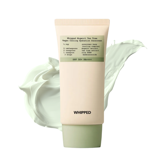 WHIPPED Mugwort Tea Tree Vegan Cooling Hydration Sunscreen 50ml SPF50+ PA++++
