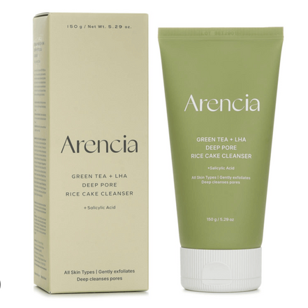Arencia Green Tea + LHA Deep Pore Rice Cake Cleanser 150g