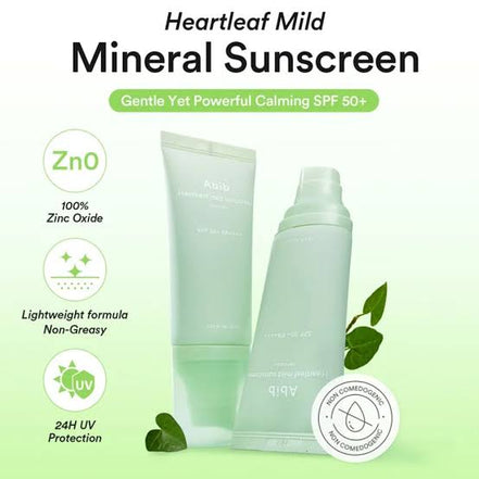 Abib Heartleaf Mild Sunscreen SPF50+ PA++++ 50ml