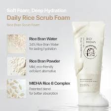 MIDHA Rice Bran Scrub Foam 150ml